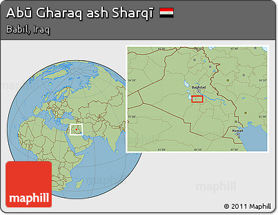Savanna Style Location Map of Abū Gharaq Ash Sharqī