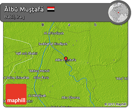 Physical Map of Ālbū Muşţafá