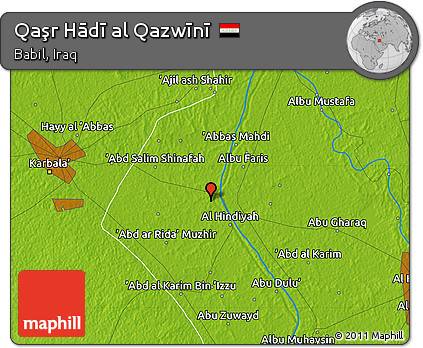 Physical Map of Qaşr Hādī Al Qazwīnī