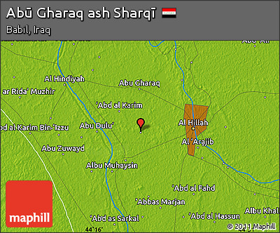 Physical Map of Abū Gharaq Ash Sharqī