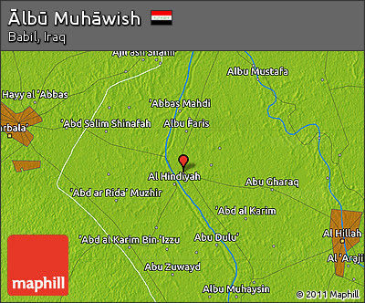 Physical Map of Ālbū Muhāwish