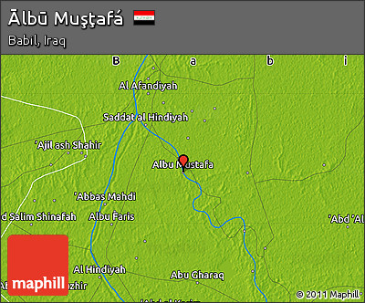 Physical Map of Ālbū Muşţafá