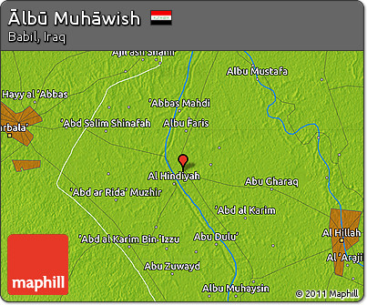 Physical Map of Ālbū Muhāwish
