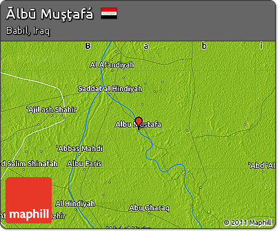 Physical Map of Ālbū Muşţafá