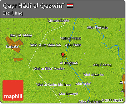 Physical Map of Qaşr Hādī Al Qazwīnī