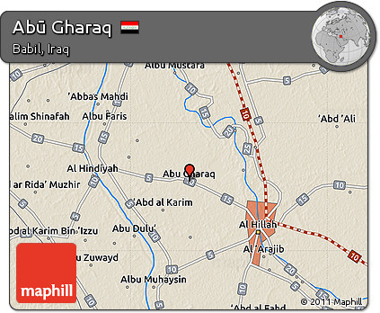 Shaded Relief Map of Abū Gharaq