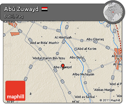Shaded Relief Map of Abū Zuwayd