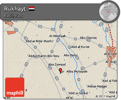 Shaded Relief Map of Rukhayţ