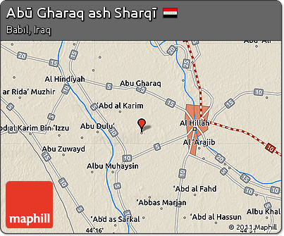 Shaded Relief Map of Abū Gharaq Ash Sharqī