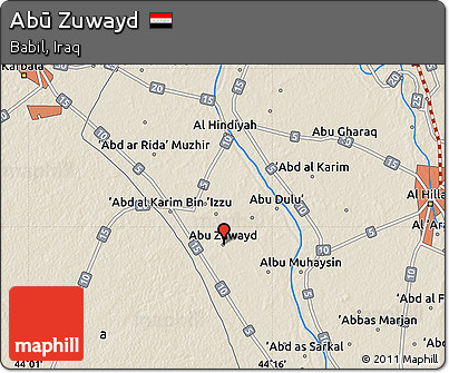 Shaded Relief Map of Abū Zuwayd