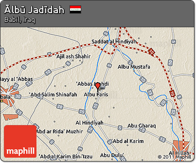 Shaded Relief Map of Ālbū Jadīdah