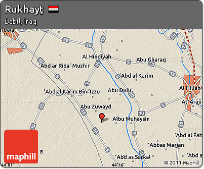 Shaded Relief Map of Rukhayţ