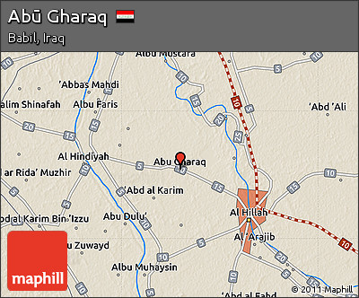 Shaded Relief Map of Abū Gharaq