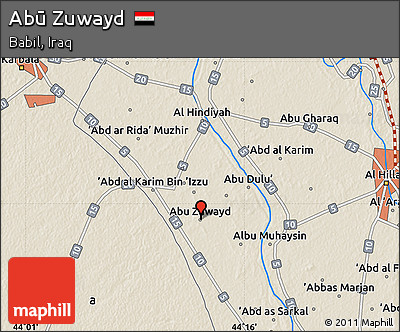 Shaded Relief Map of Abū Zuwayd