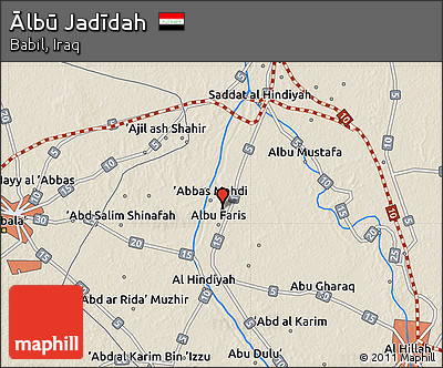 Shaded Relief Map of Ālbū Jadīdah