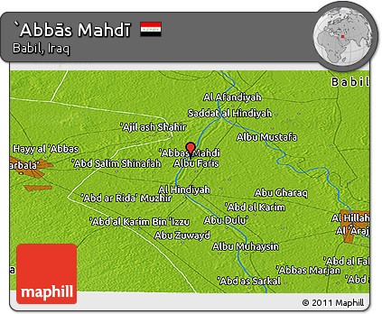 Physical Panoramic Map of `Abbās Mahdī