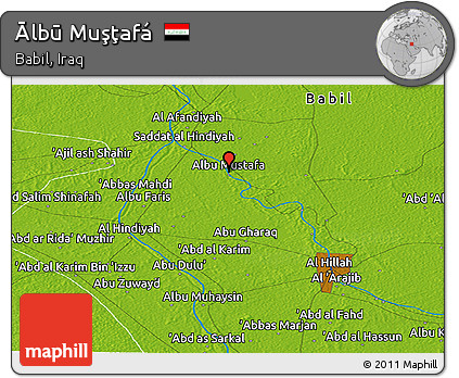 Physical Panoramic Map of Ālbū Muşţafá
