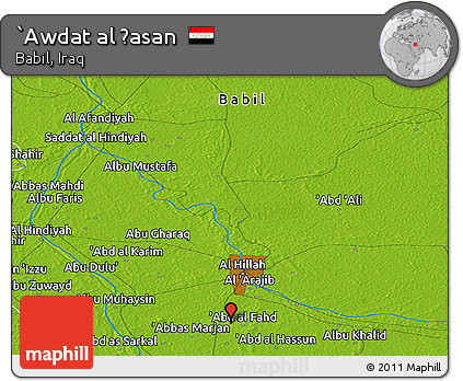 Physical Panoramic Map of `Awdat Al Ḩasan
