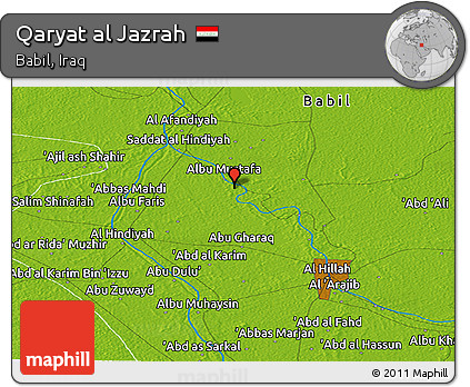 Physical Panoramic Map of Qaryat Al Jazrah