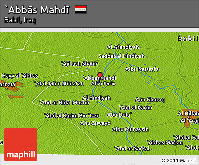 Physical Panoramic Map of `Abbās Mahdī