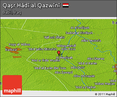 Physical Panoramic Map of Qaşr Hādī Al Qazwīnī