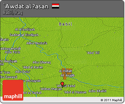Physical Panoramic Map of `Awdat Al Ḩasan
