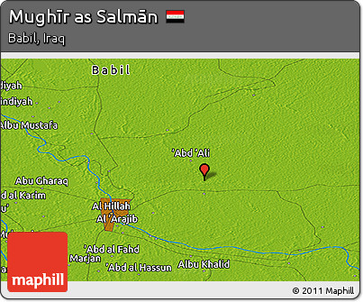 Physical Panoramic Map of Mughīr As Salmān