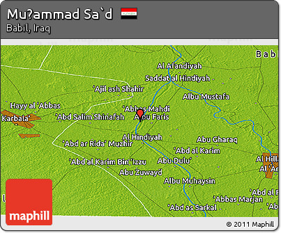 Physical Panoramic Map of Muḩammad Sa`d
