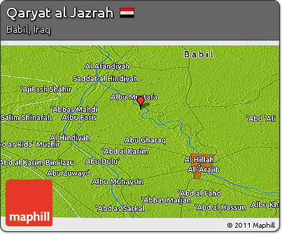 Physical Panoramic Map of Qaryat Al Jazrah