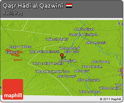 Physical Panoramic Map of Qaşr Hādī Al Qazwīnī