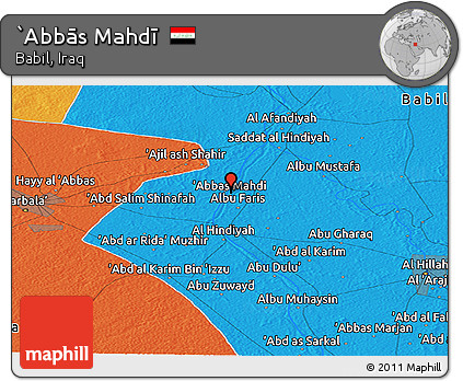 Political Panoramic Map of `Abbās Mahdī
