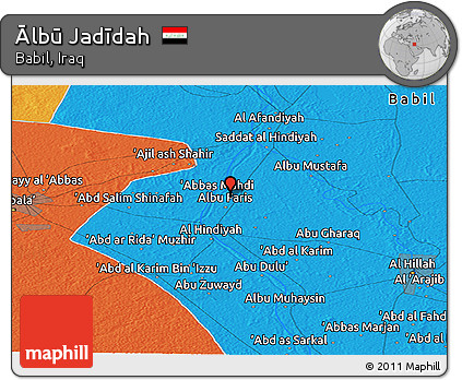 Political Panoramic Map of Ālbū Jadīdah