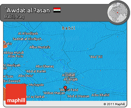 Political Panoramic Map of `Awdat Al Ḩasan