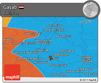 Political Panoramic Map of Gaşab