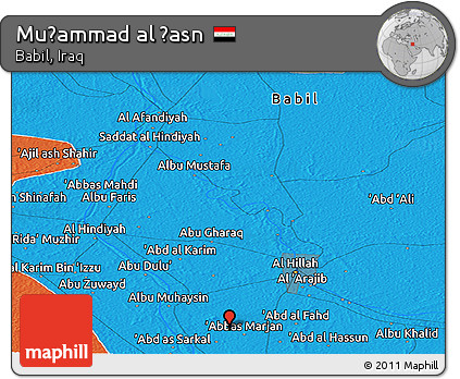 Political Panoramic Map of Muḩammad Al Ḩasn