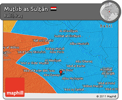 Political Panoramic Map of Muţlib As Sulţān