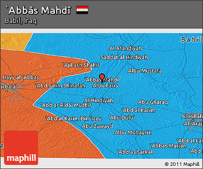 Political Panoramic Map of `Abbās Mahdī