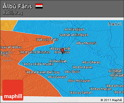 Political Panoramic Map of Ālbū Fāris