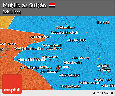Political Panoramic Map of Muţlib As Sulţān
