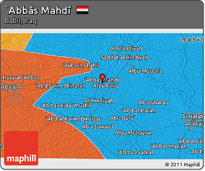 Political Panoramic Map of `Abbās Mahdī
