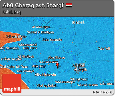 Political Panoramic Map of Abū Gharaq Ash Sharqī
