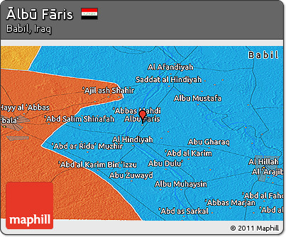 Political Panoramic Map of Ālbū Fāris