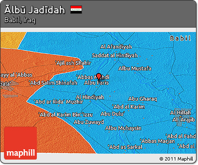 Political Panoramic Map of Ālbū Jadīdah