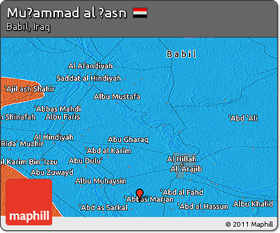 Political Panoramic Map of Muḩammad Al Ḩasn