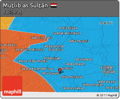 Political Panoramic Map of Muţlib As Sulţān