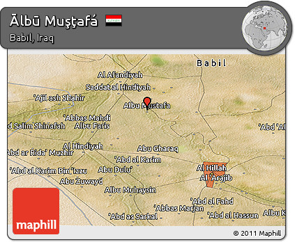 Satellite Panoramic Map of Ālbū Muşţafá