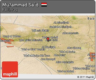 Satellite Panoramic Map of Muḩammad Sa`d