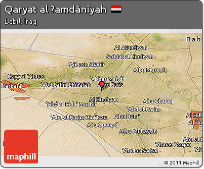 Satellite Panoramic Map of Qaryat Al Ḩamdānīyah