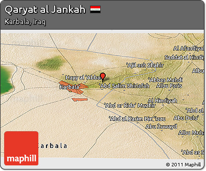 Satellite Panoramic Map of Qaryat Al Jankah