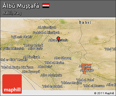 Satellite Panoramic Map of Ālbū Muşţafá